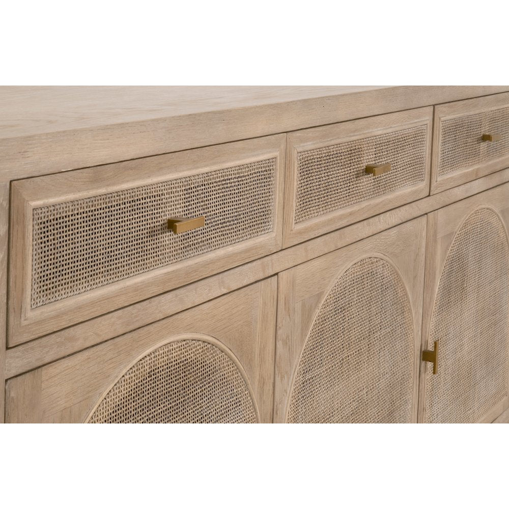Bella Antique Transitional Cane Media Sideboard