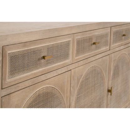 Bella Antique Transitional Cane Media Sideboard