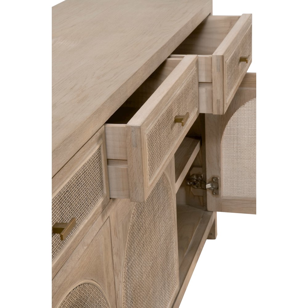 Bella Antique Transitional Cane Media Sideboard
