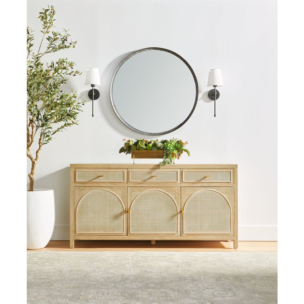 Bella Antique Transitional Cane Media Sideboard