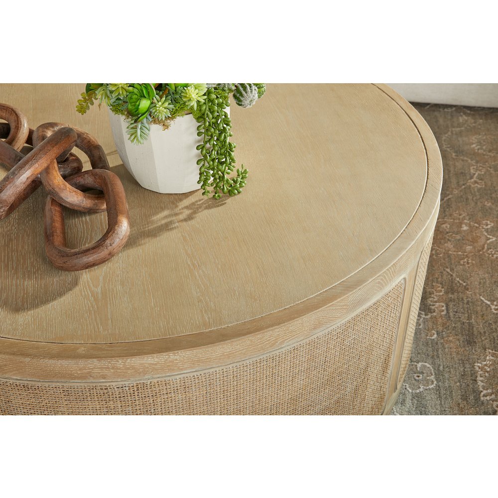 Bella Antique Transitional Cane Coffee Table