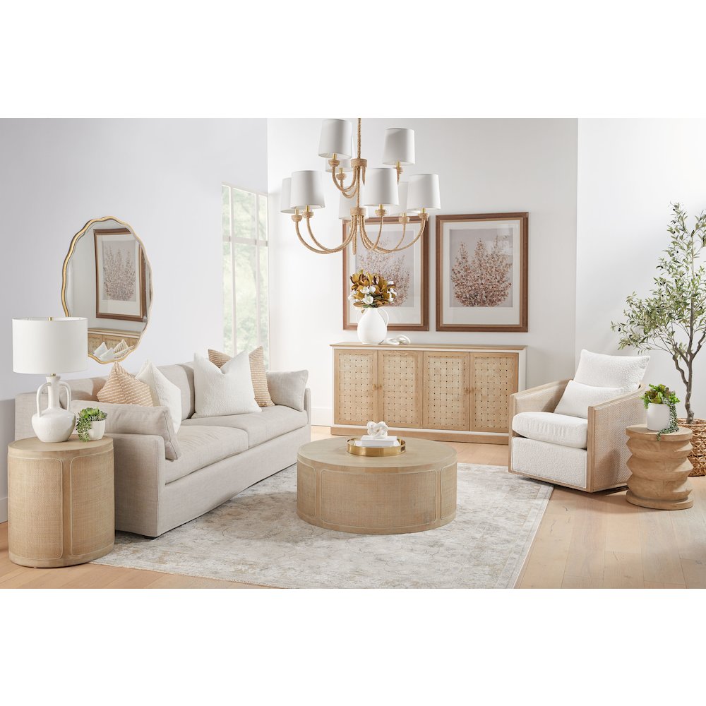 Bella Antique Transitional Cane Coffee Table