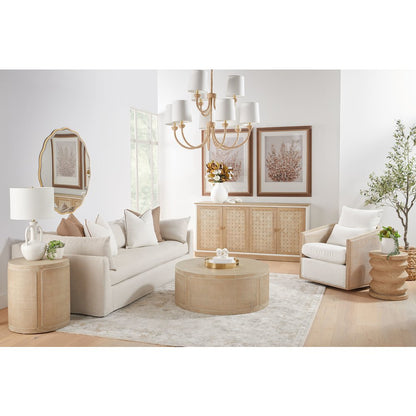 Bella Antique Transitional Cane End Table