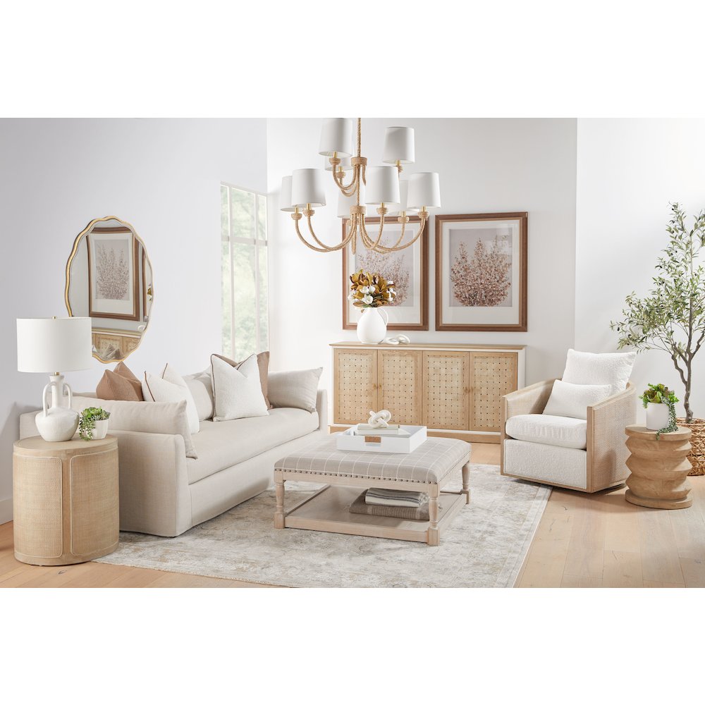 Bella Antique Transitional Cane End Table