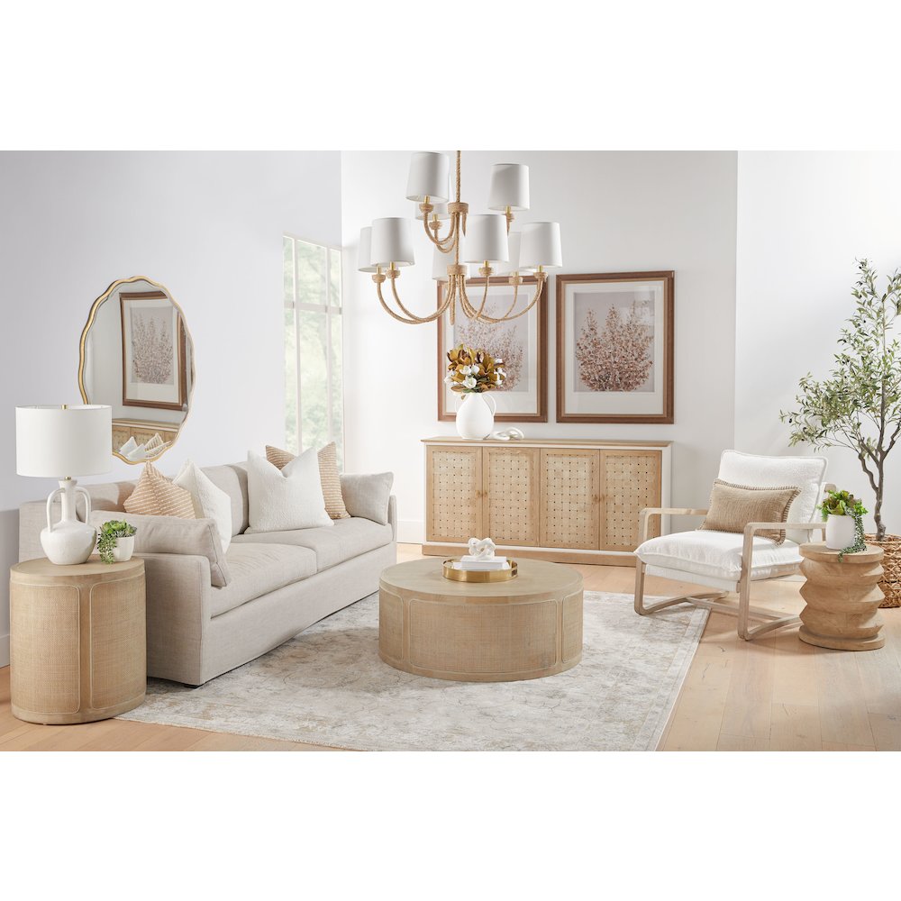 Bella Antique Transitional Cane End Table