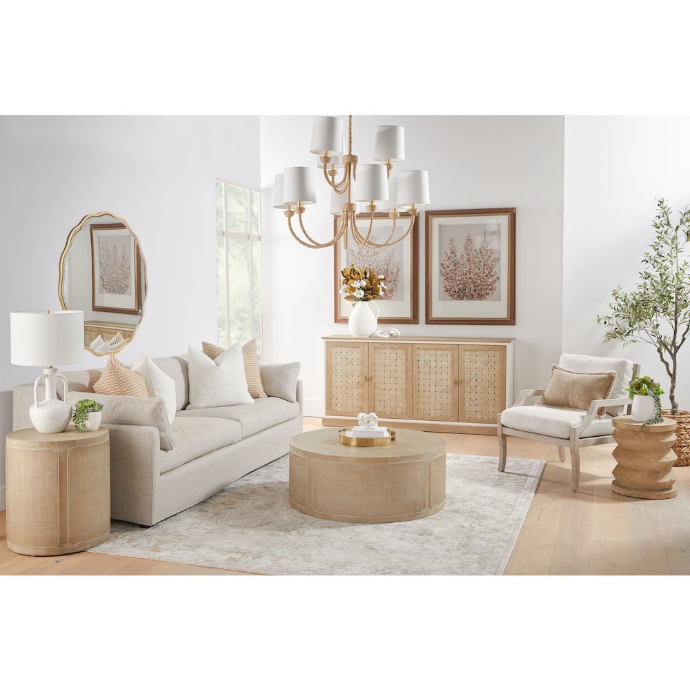 Bella Antique Transitional Cane End Table