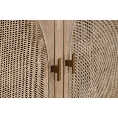 Bella Antique Transitional Cane Storage Bookcase