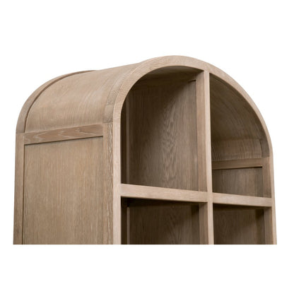 Bella Antique Transitional Cane Storage Bookcase