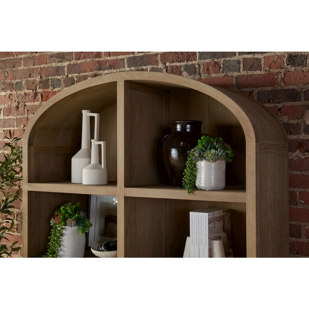 Bella Antique Transitional Cane Storage Bookcase