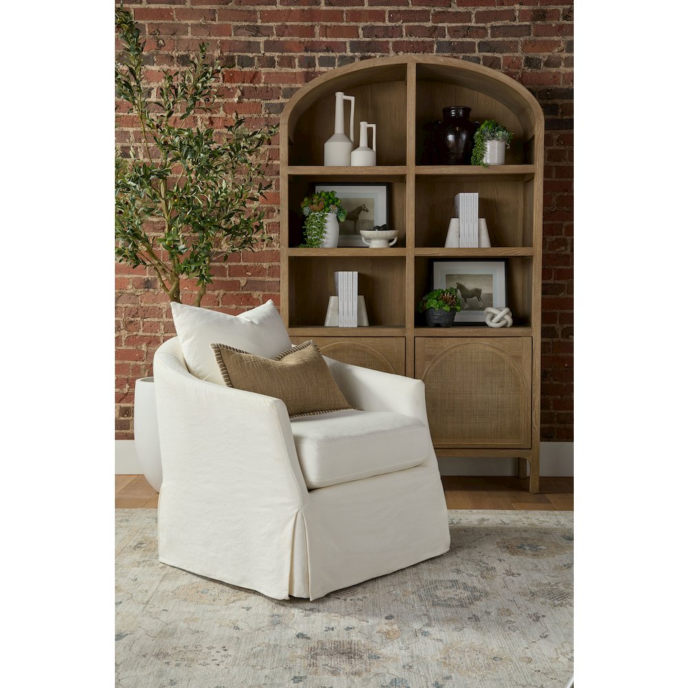 Bella Antique Transitional Cane Storage Bookcase
