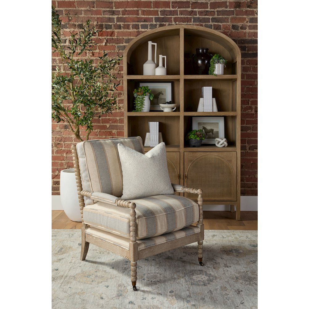 Bella Antique Transitional Cane Storage Bookcase
