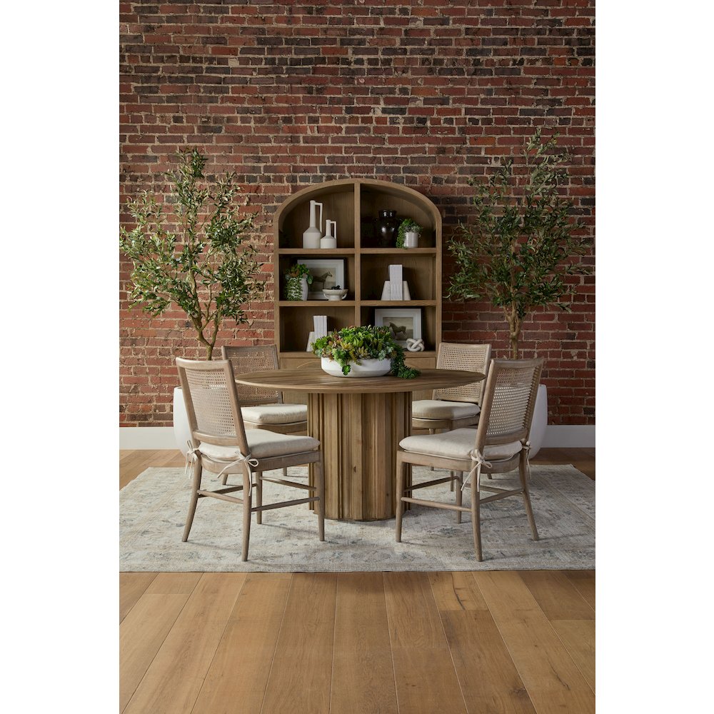 Bella Antique Transitional Cane Storage Bookcase