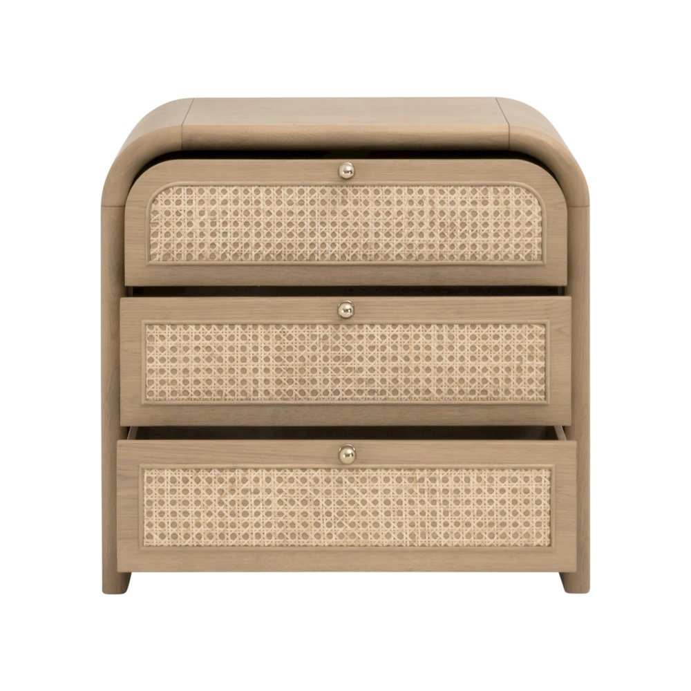 Bronze Bay Transitional Cannes 3-Drawer Nightstand