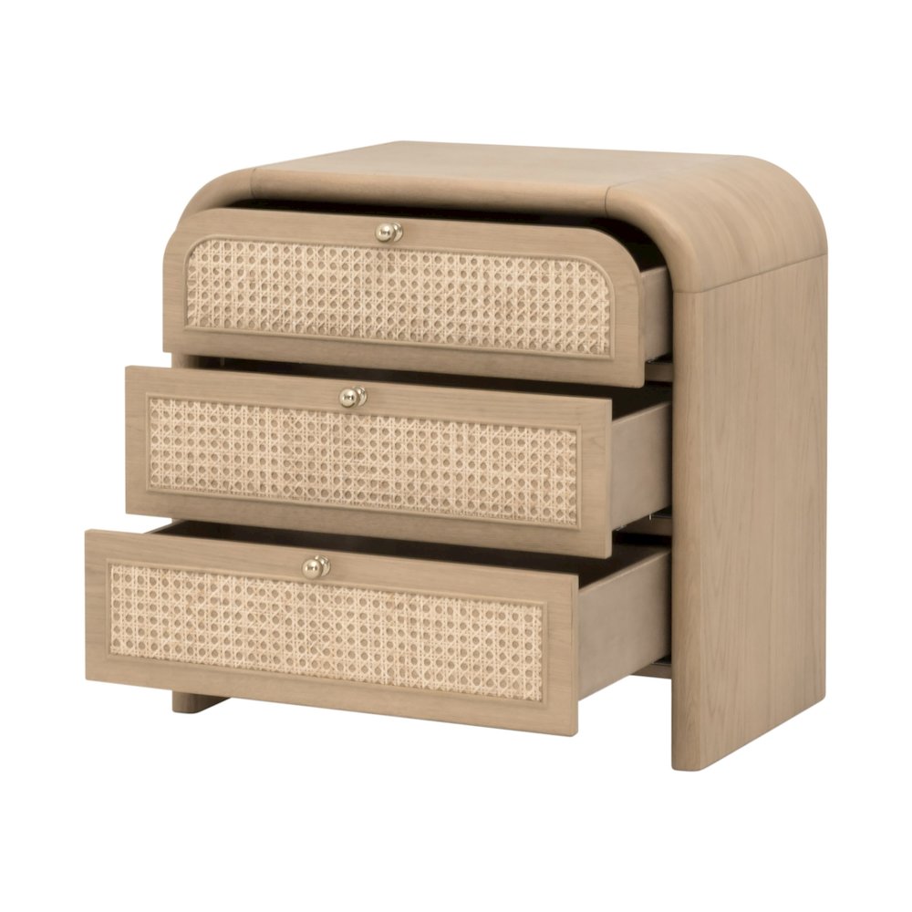 Bronze Bay Transitional Cannes 3-Drawer Nightstand