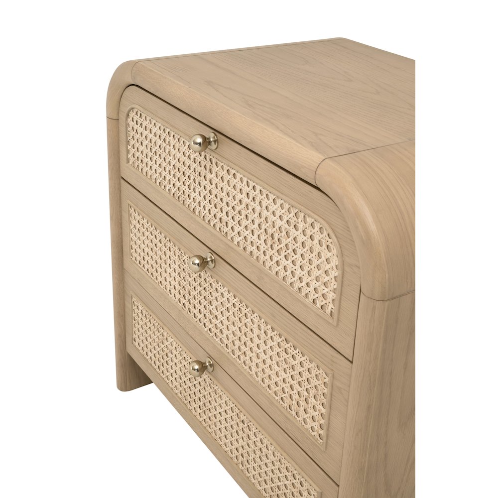 Bronze Bay Transitional Cannes 3-Drawer Nightstand