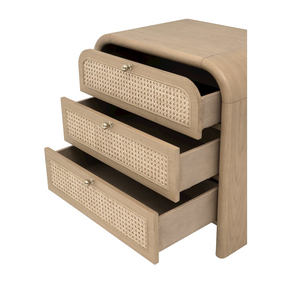 Bronze Bay Transitional Cannes 3-Drawer Nightstand