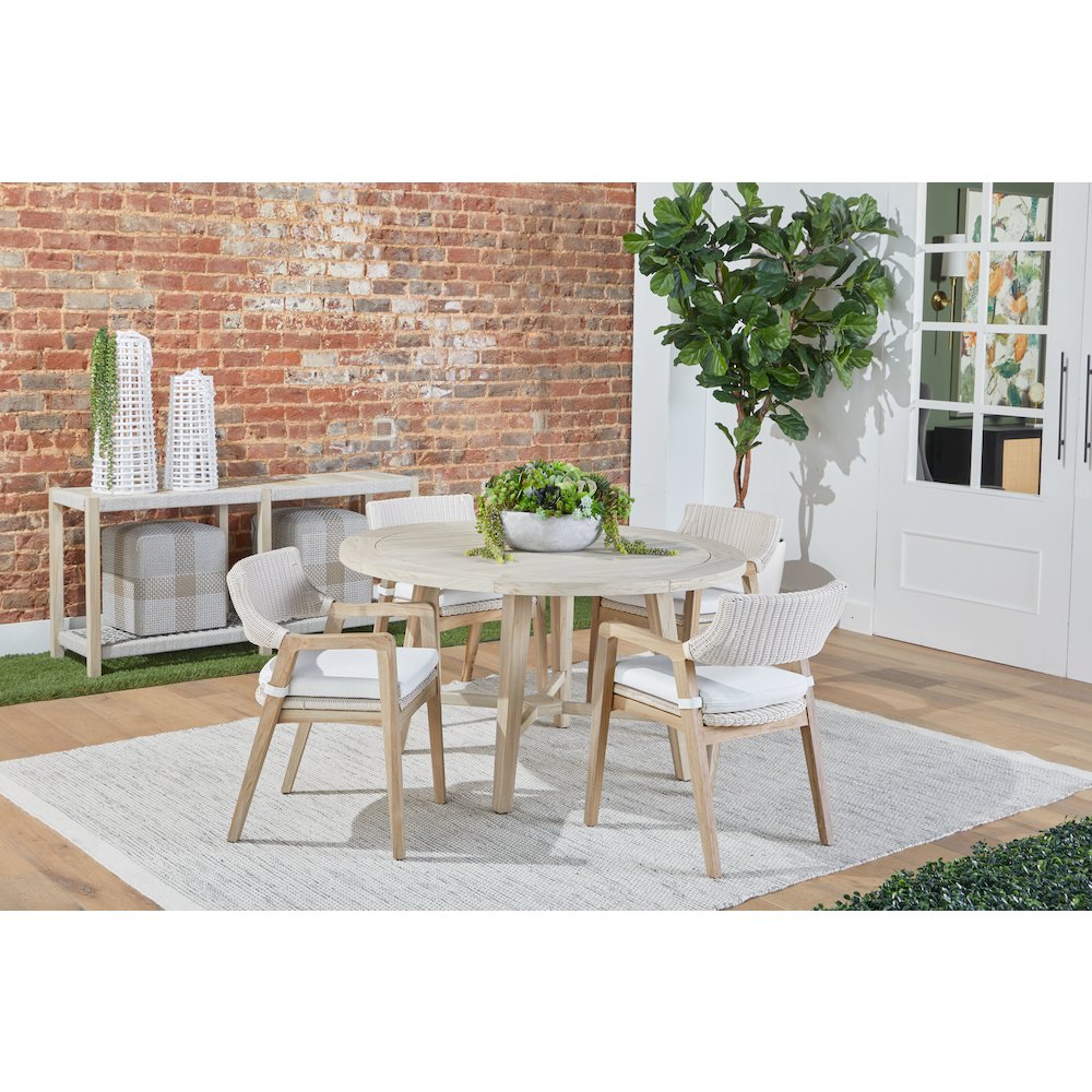Woven - Outdoor  Transitional Carmel Outdoor 54" Round Dining Table