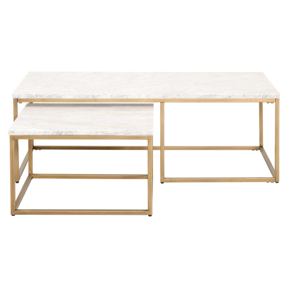 Traditions Transitional Carrera Nesting Coffee Table