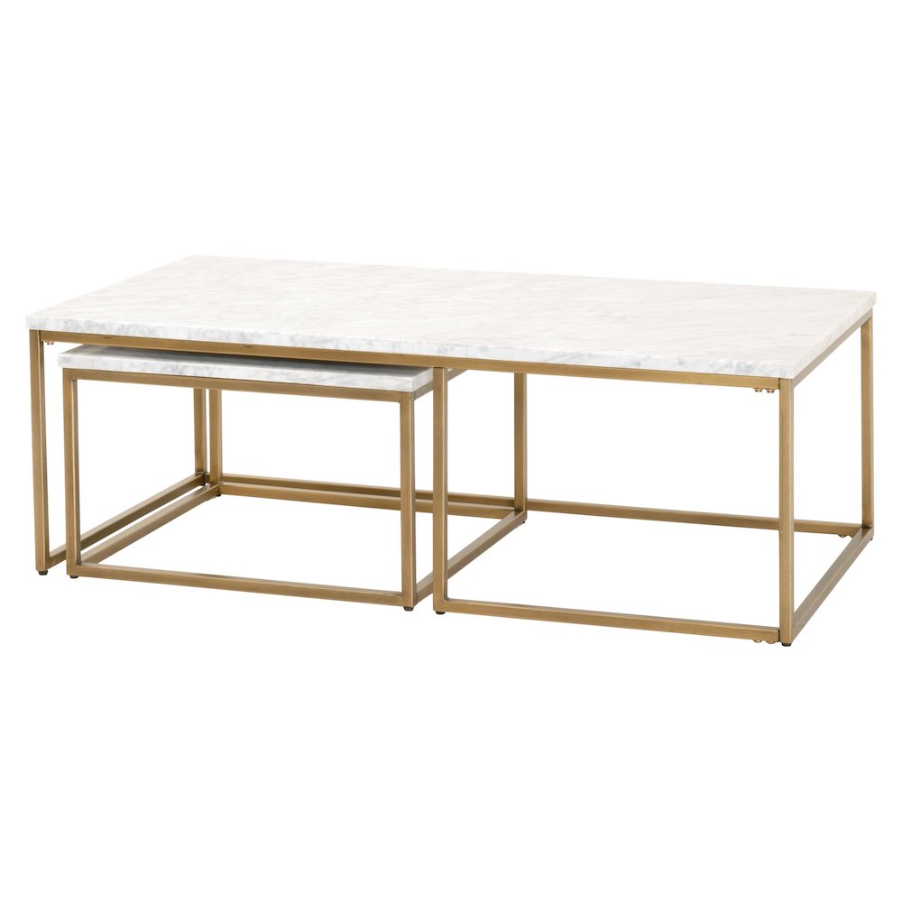 Traditions Transitional Carrera Nesting Coffee Table
