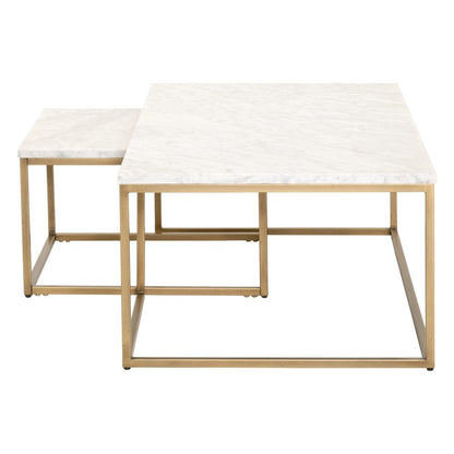 Traditions Transitional Carrera Nesting Coffee Table