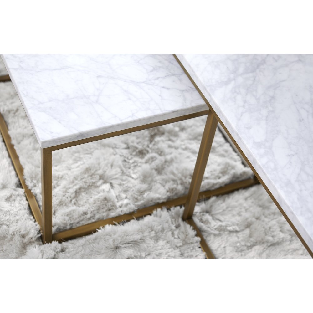 Traditions Transitional Carrera Nesting Coffee Table