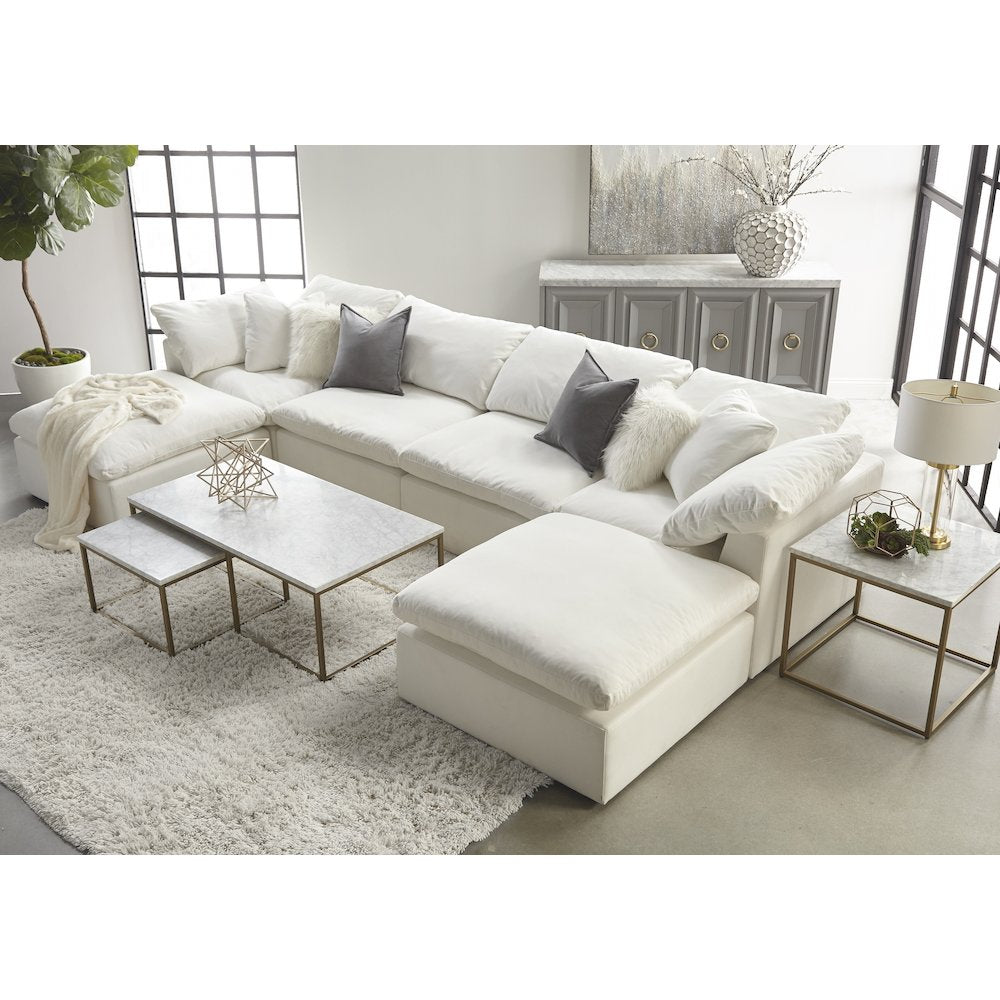 Traditions Transitional Carrera Nesting Coffee Table
