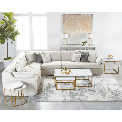 Traditions Transitional Carrera Nesting Coffee Table