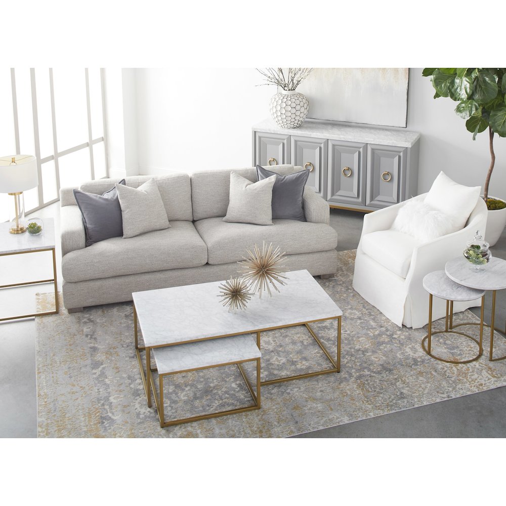 Traditions Transitional Carrera Nesting Coffee Table