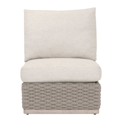 Woven - Outdoor  Transitional Caspian Outdoor Modular Armless Sofa Chair