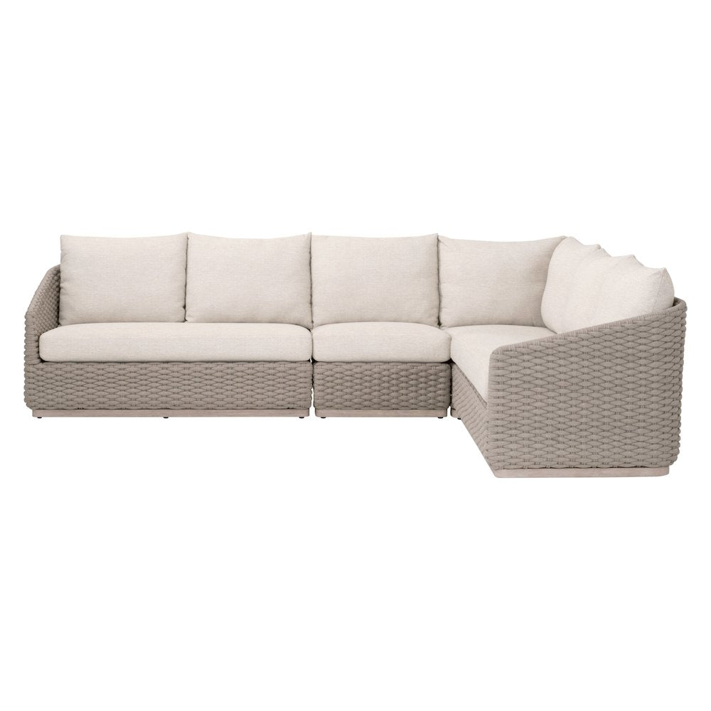 Woven - Outdoor  Transitional Caspian Outdoor Modular Armless Sofa Chair
