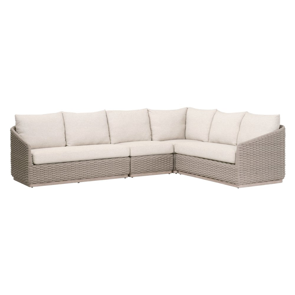 Woven - Outdoor  Transitional Caspian Outdoor Modular Armless Sofa Chair