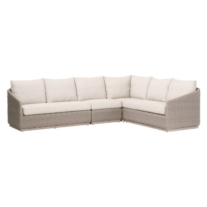 Woven - Outdoor  Transitional Caspian Outdoor Modular Armless Sofa Chair