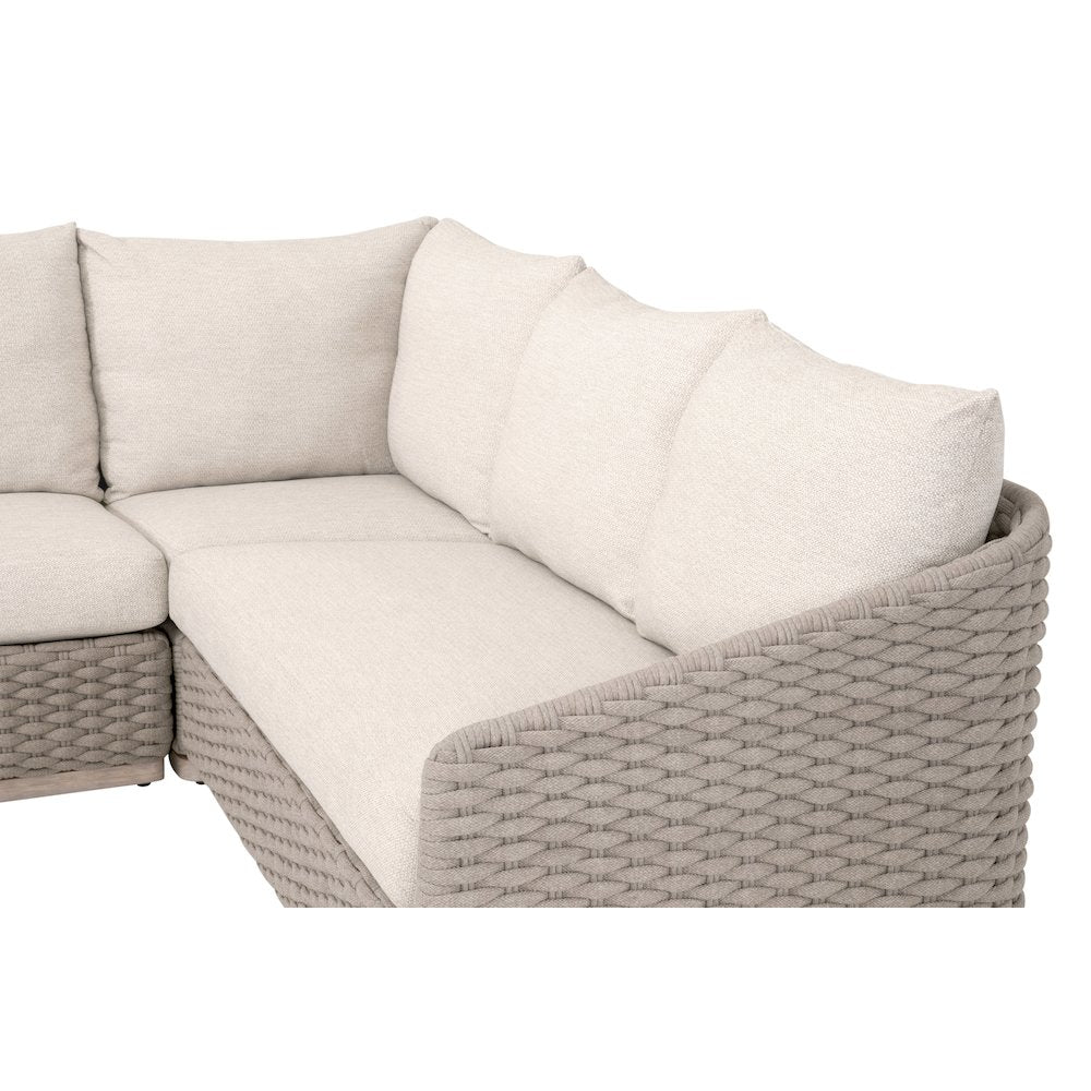 Woven - Outdoor  Transitional Caspian Outdoor Modular Armless Sofa Chair