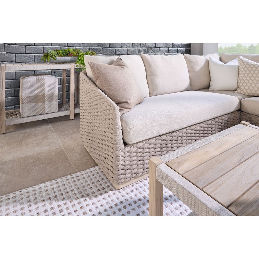 Woven - Outdoor  Transitional Caspian Outdoor Modular Armless Sofa Chair