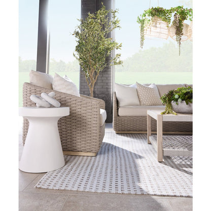 Woven - Outdoor  Transitional Caspian Outdoor Modular Armless Sofa Chair