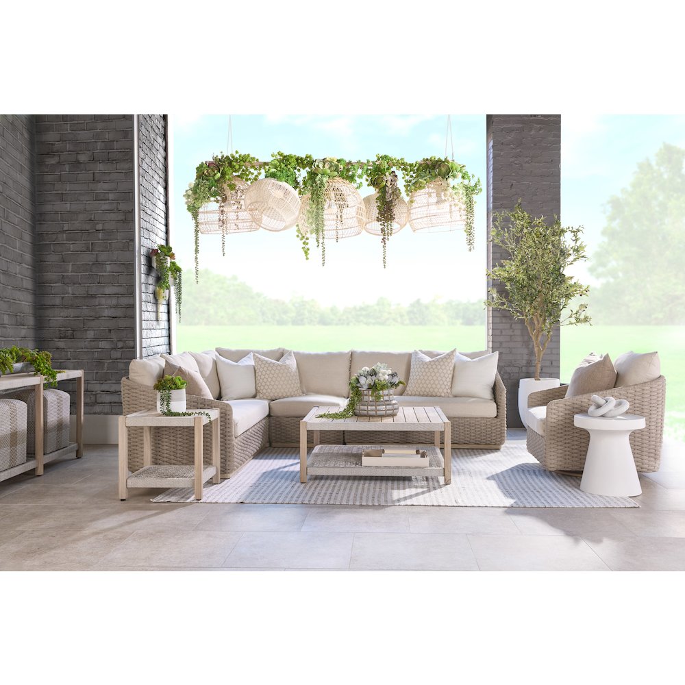 Woven - Outdoor  Transitional Caspian Outdoor Modular Armless Sofa Chair