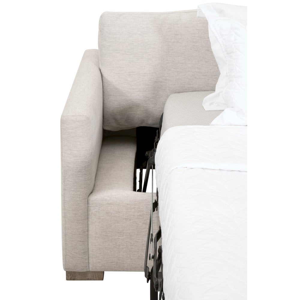 Stitch & Hand - Upholstery Transitional Clara 86" Slim Arm Queen Sleeper Sofa