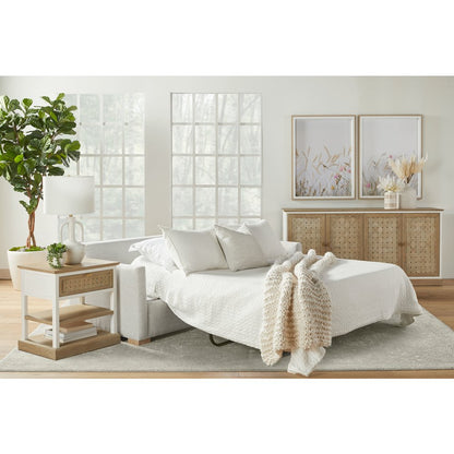 Stitch & Hand - Upholstery Transitional Clara 86" Slim Arm Queen Sleeper Sofa
