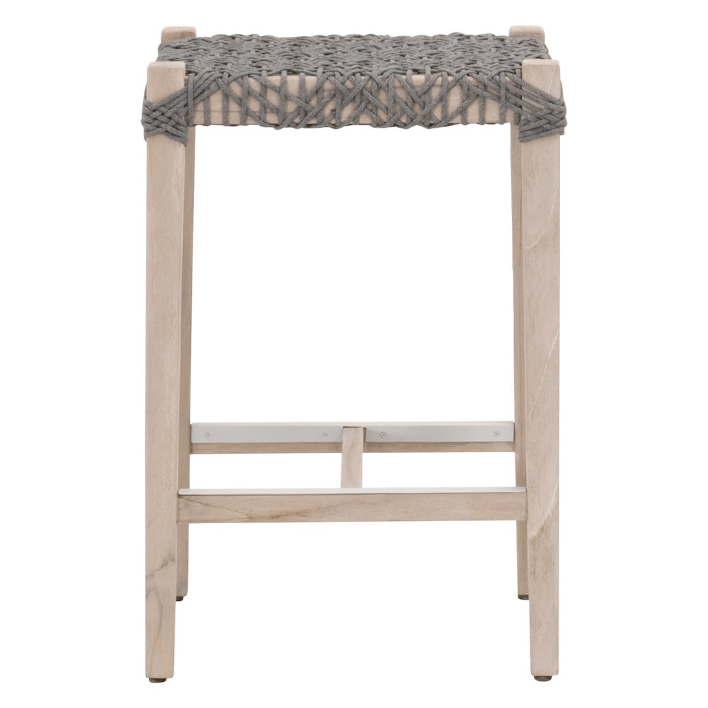 Woven - Outdoor  Transitional Costa Outdoor Backless Counter Stool
