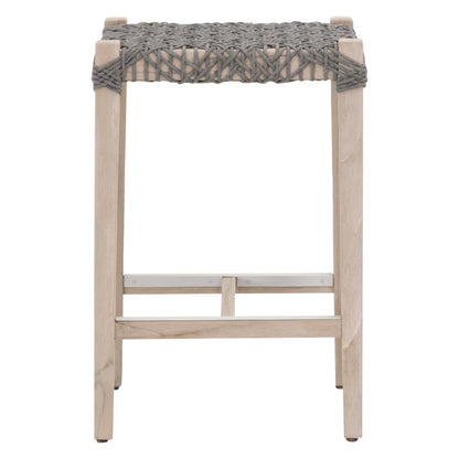 Woven - Outdoor  Transitional Costa Outdoor Backless Counter Stool