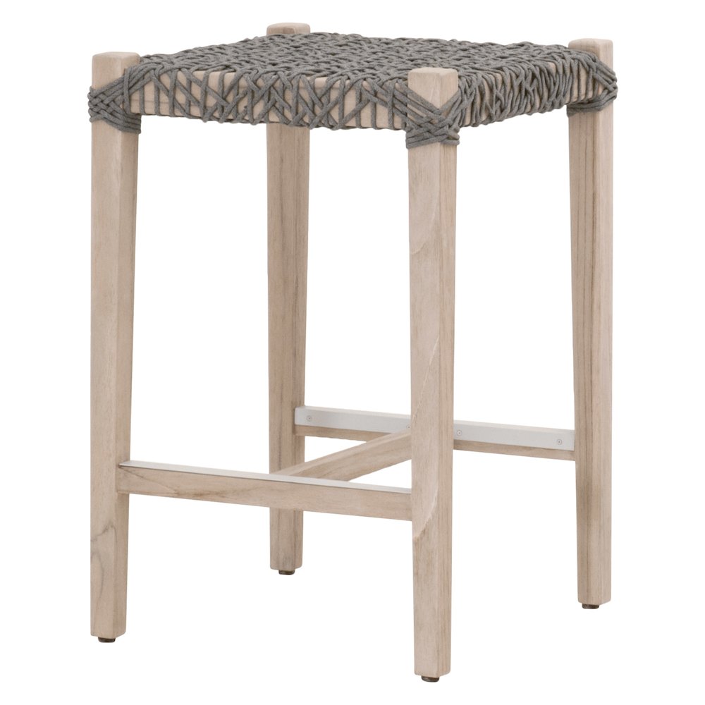 Woven - Outdoor  Transitional Costa Outdoor Backless Counter Stool