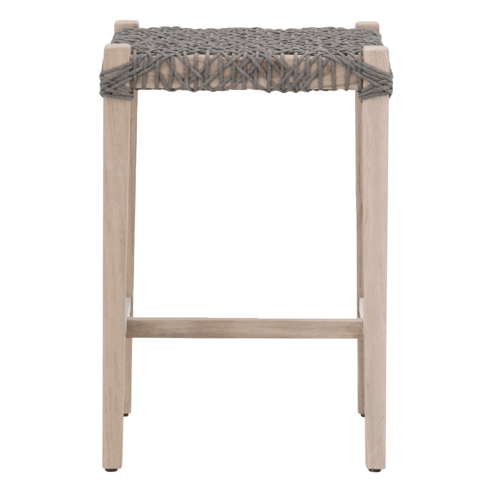 Woven - Outdoor  Transitional Costa Outdoor Backless Counter Stool