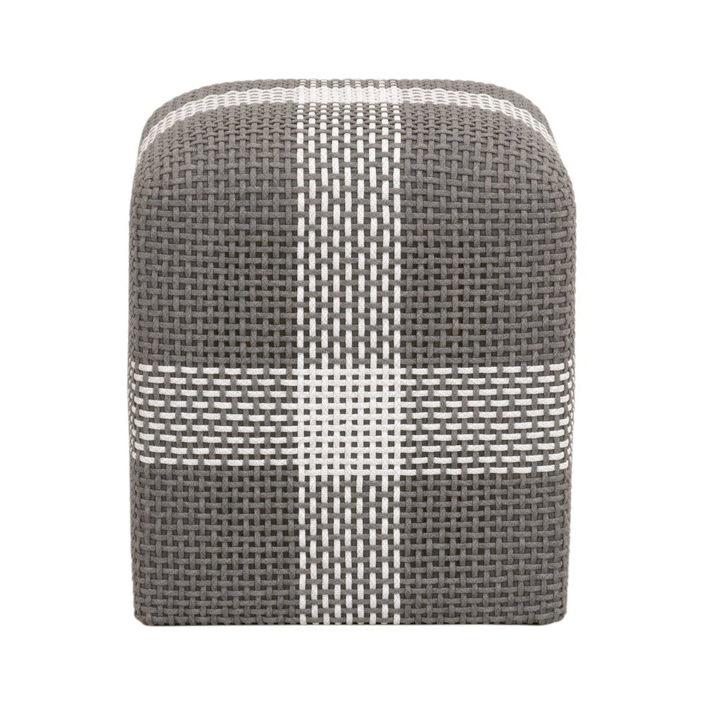 Woven Transitional Cross Accent Cube