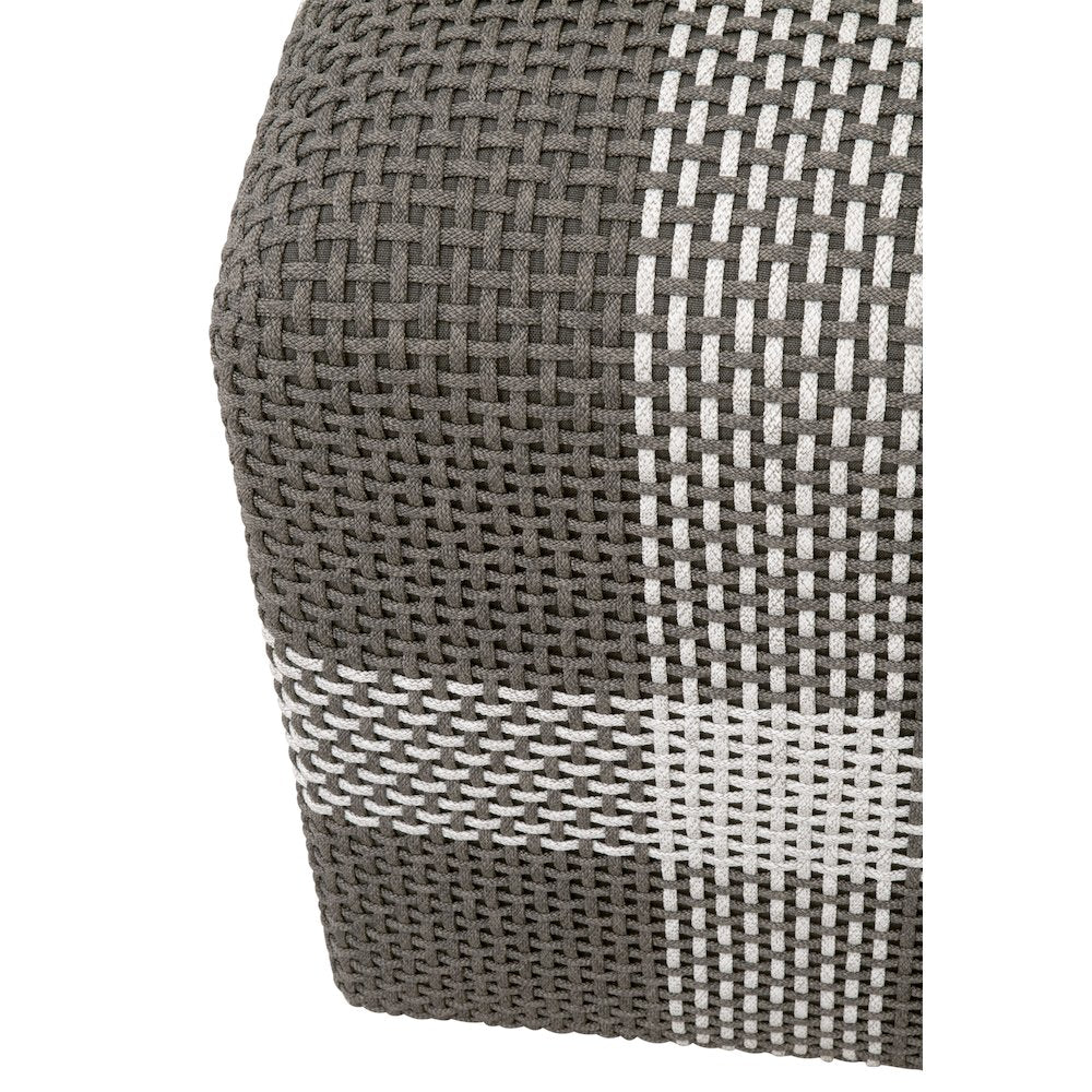 Woven Transitional Cross Accent Cube