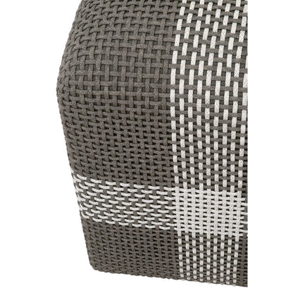Woven Transitional Cross Accent Cube