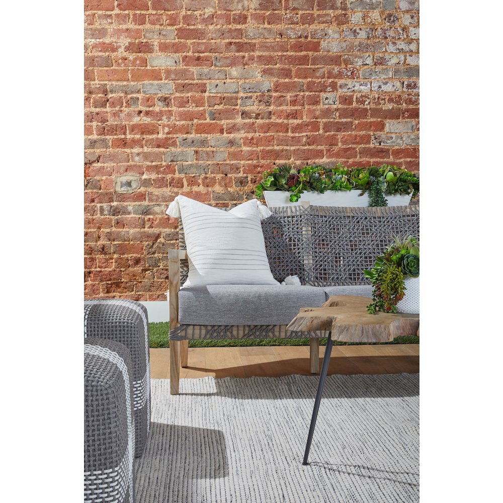 Woven Transitional Cross Accent Cube