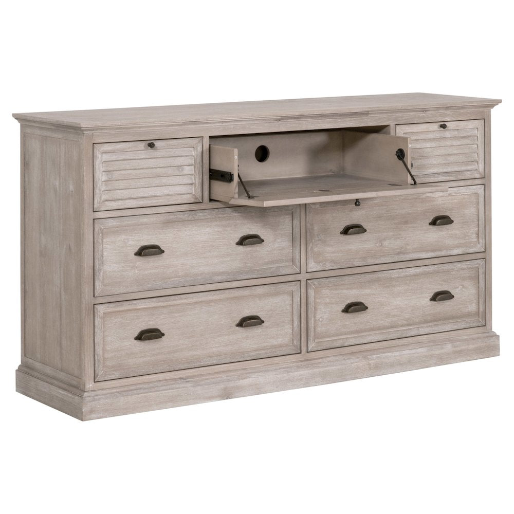 Traditions Transitional Eden 7-Drawer Media Dresser