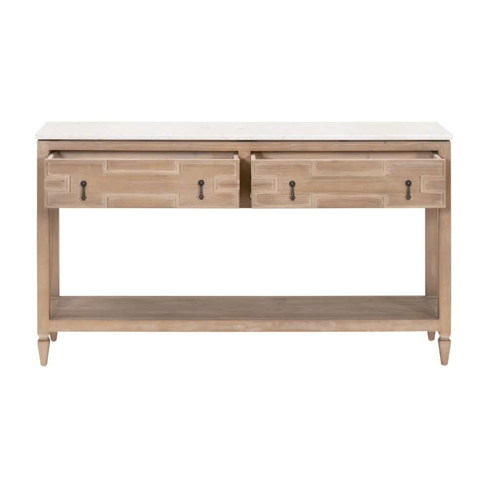 Bella Antique Transitional Emerie 2-Drawer Entry Console
