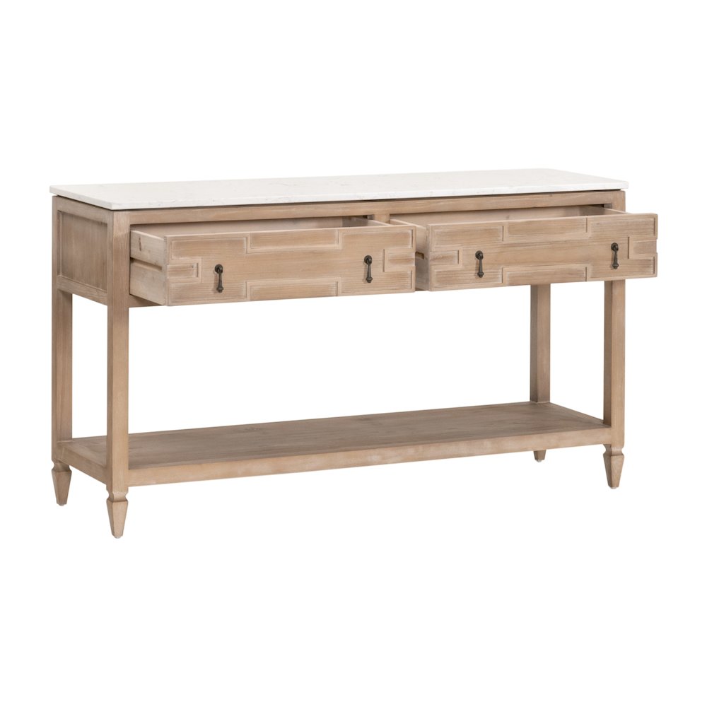 Bella Antique Transitional Emerie 2-Drawer Entry Console