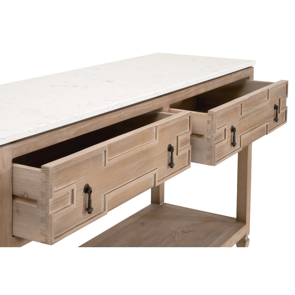 Bella Antique Transitional Emerie 2-Drawer Entry Console